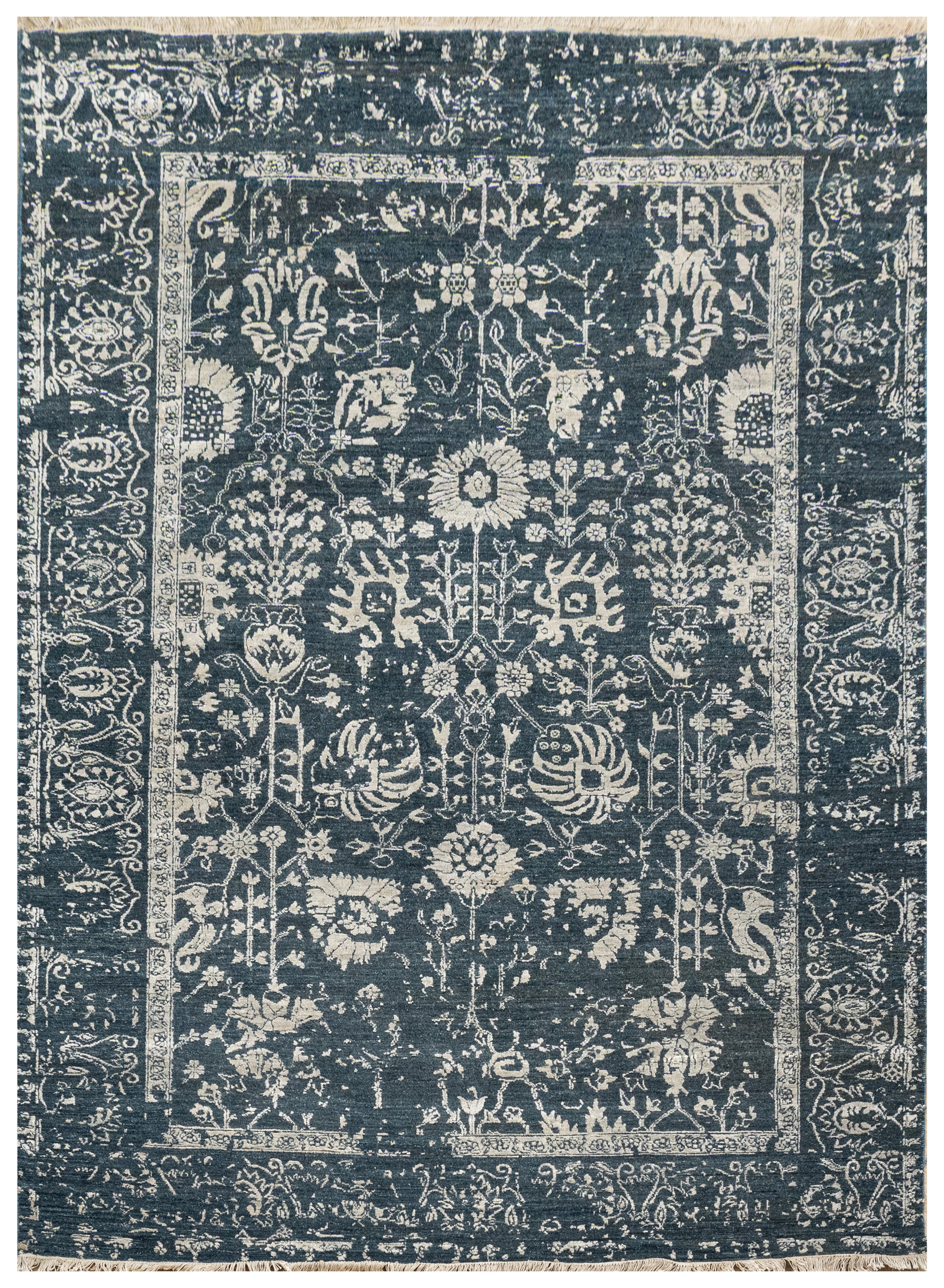 Handknotted Carpet, DIA - 1339 VASE 3, Outer Space & Pastel Gray